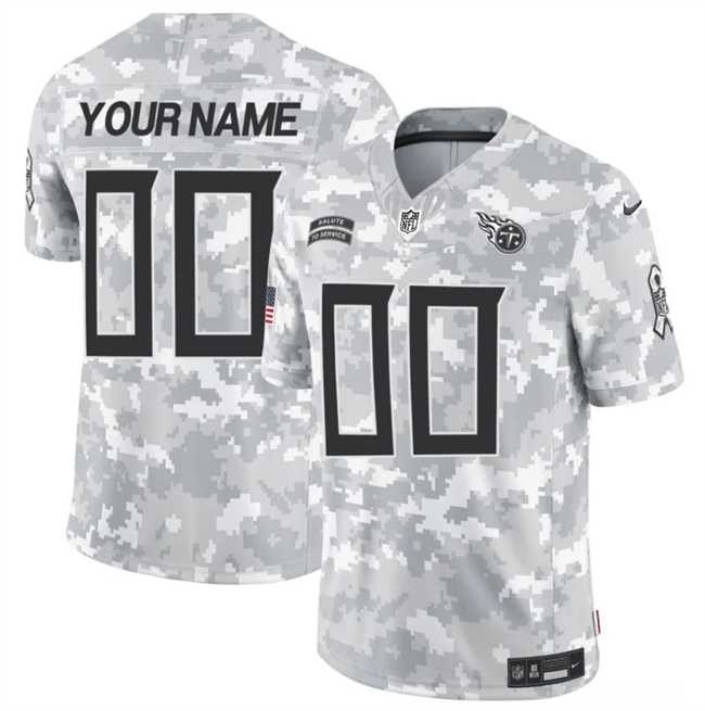 Mens Tennessee Titans Active Player Custom 2024 F.U.S.E Arctic Camo Salute To Service Limited Stitched Football Jersey